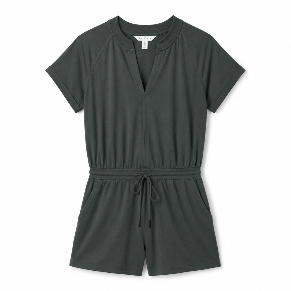 Athleta Tall Balance Romper Bali Green Size L - Picture 2 of 9